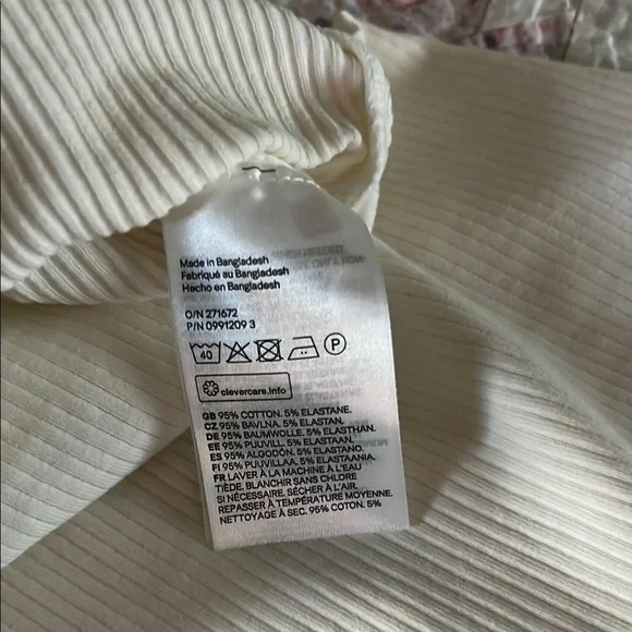 H&M Cream Ribbed Sleeveless tank top Body Con dress medium - Picture 7 of 7